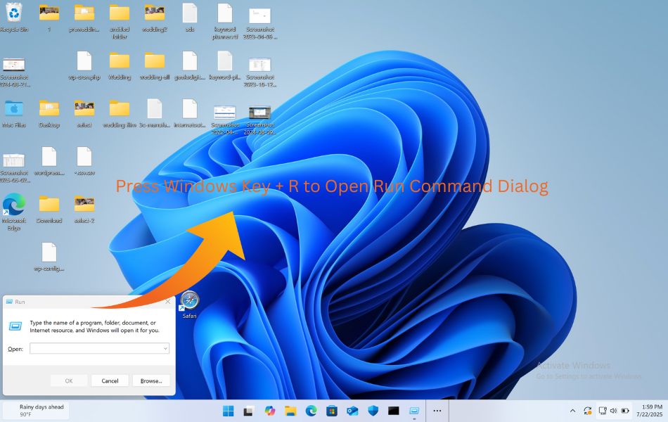 Press Windows Key + R to Open Run