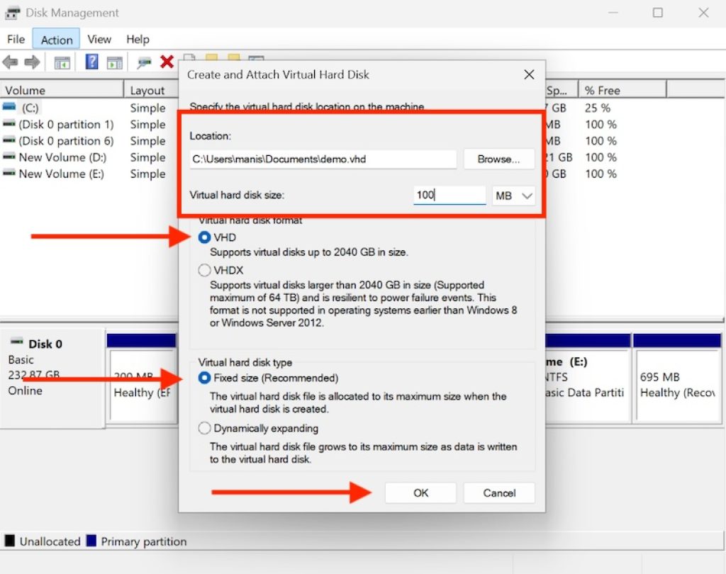How to Create a Virtual Hard Disk (VHD) in Windows 11? - GeeksDigit.Com