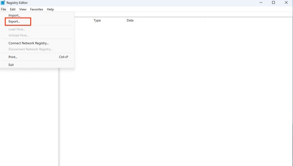 export-registry-editor