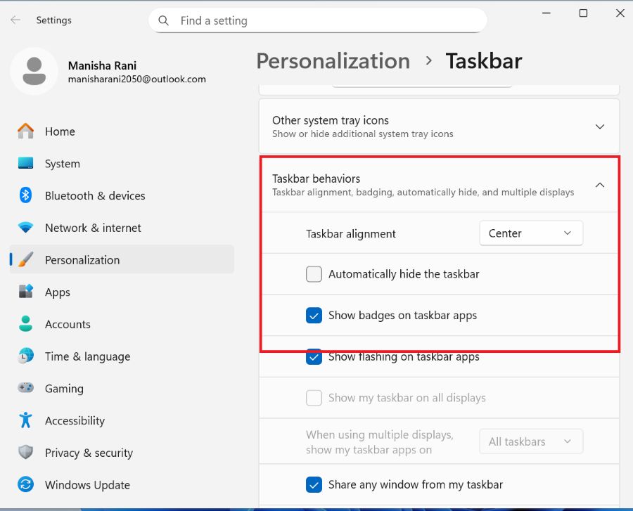 taskbar-behaviours