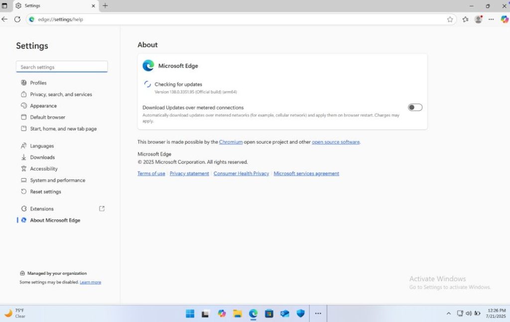checking-for-update