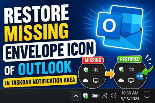 Restore-missing-Envelope-icon-of-Outlook-in-Taskbar-notification-area