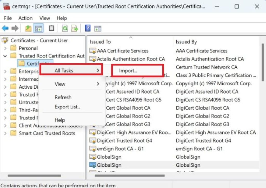 import-certificate