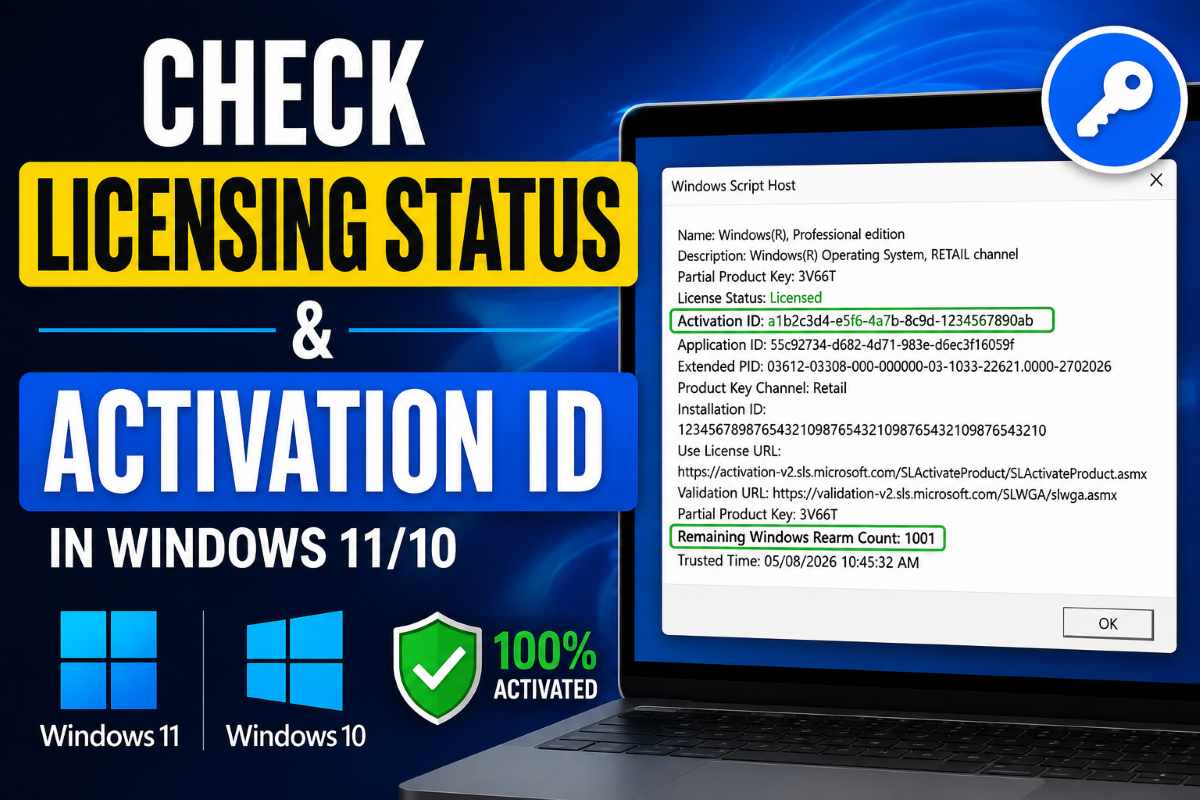 Check Licensing Status and Activation ID-windows