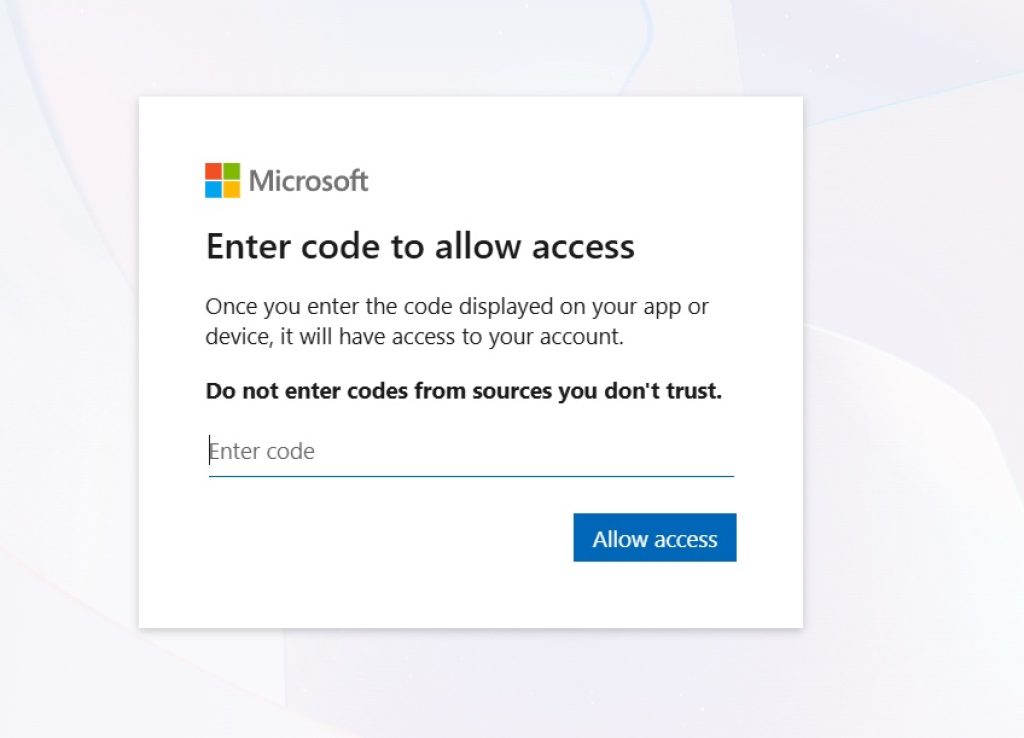 enter-code-microsoft