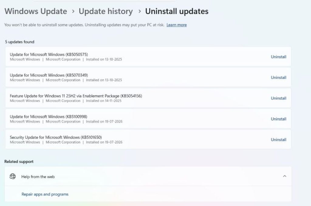 windows-update-uninstall