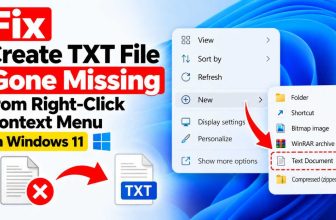 Fix Create TXT File Gone Missing from Right-Click Context Menu in Windows 11