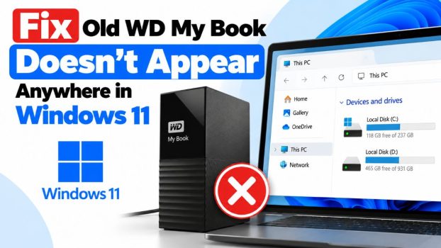 Fix Old WD My Book Doesn't Appear Anywhere in Windows 11