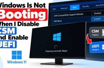 Fix Windows Not Booting After Disabling CSM and Enabling UEFI
