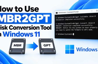 How to Use MBR2GPT Disk Conversion Tool in Windows 11