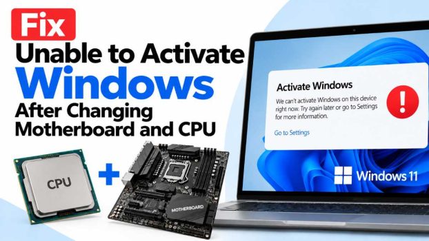 Unable to Activate Windows After Changing Motherboard and CPU