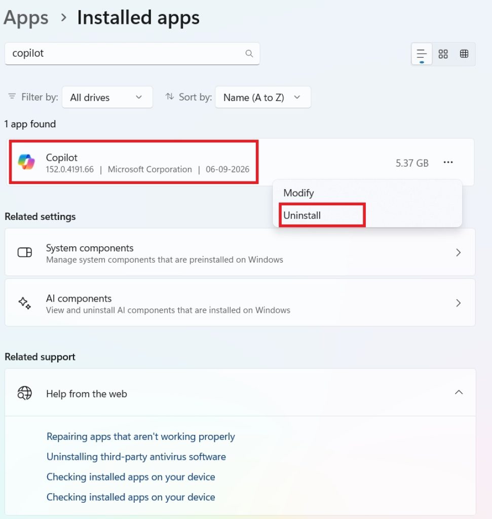 copilot-uninstall
