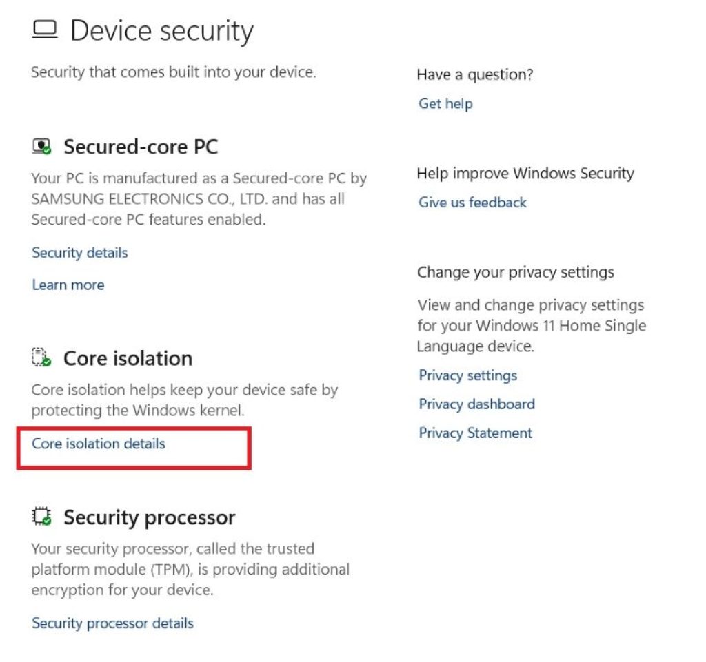 core-isolation-details
