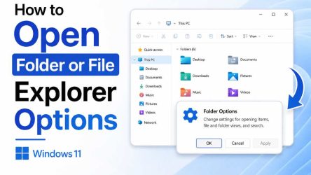 How to Open Folder or File Explorer Options in Windows 11