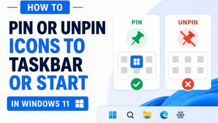 Pin or Unpin Icons to Taskbar or Start in windows 11